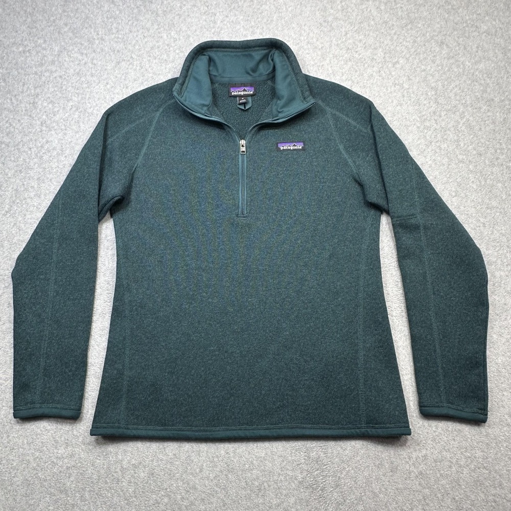 Patagonia Better Sweater Women Medium Dark Green 1/4 Zip Fleece Pullover 25618